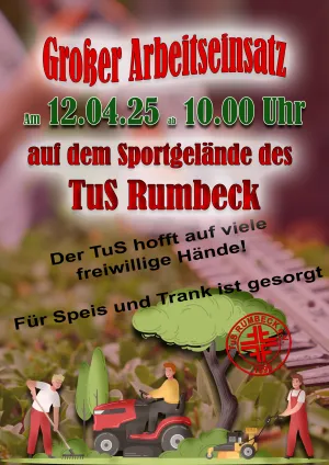 Arbeitseinsatz lädt der TuS Rumbeck