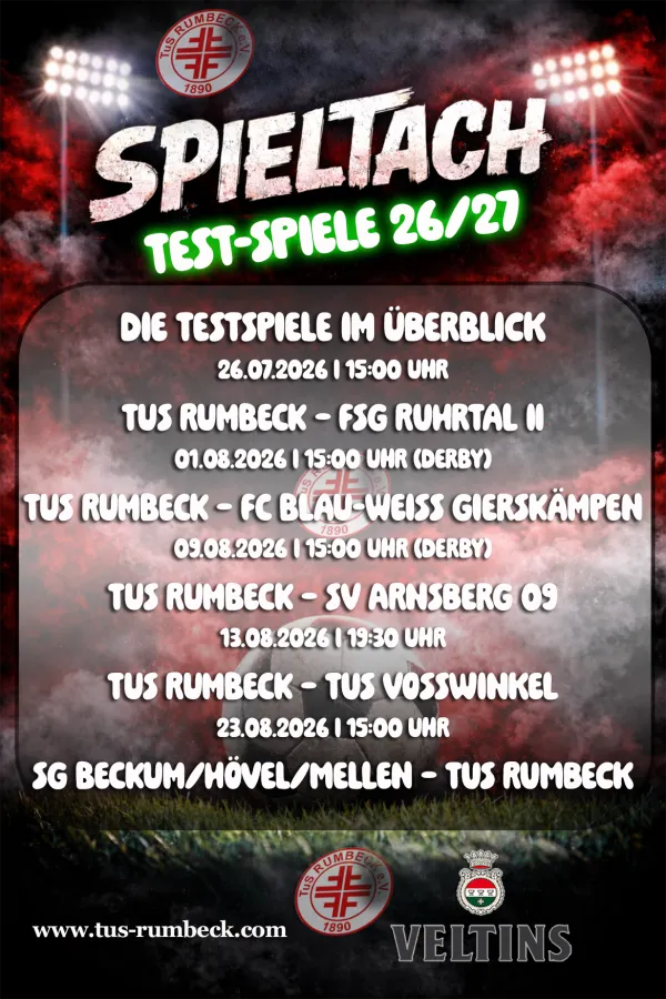 Sechs Testspiele für den TuS Rumbeck: Vorbereitung auf die neue Saison startet am 17. Juli